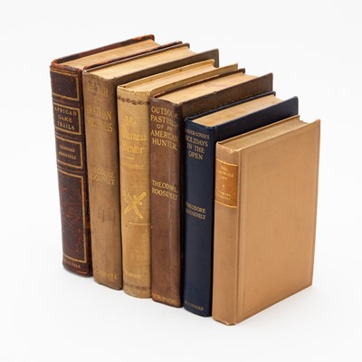 Lot 183 - Six first editions of Teddy Roosevelt's hunting memoirs, including first editions