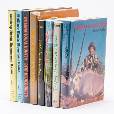 Lot 201 - Eight books about big game hunting by C. J. McElroy, Elgin T. Gates, Bert Klineburger and others