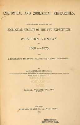 Lot 70 - Anderson's Anatomical and Zoological Researches in Western Yunnan