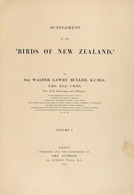 Lot 76 - The expanded second edition of Buller's fine work on the birds of New Zealand