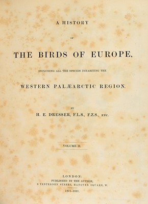 Lot 78 - An attractive set of Dresser's monumental History of the Birds of Europe