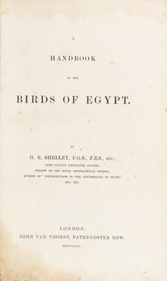 Lot 186 - Shelley's Handbook to the Birds of Egypt