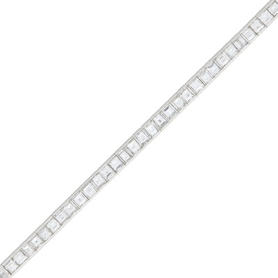 Lot 292 - Platinum and Diamond Straightline Bracelet