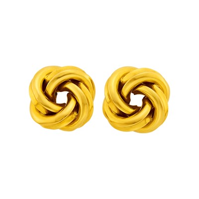 Lot 148 - Cartier Pair of Gold Knot Earclips