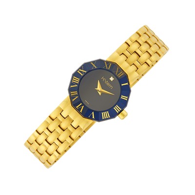 Lot 153 - H. Stern Gold and Synthetic Sapphire 'Manaus' Wristwatch