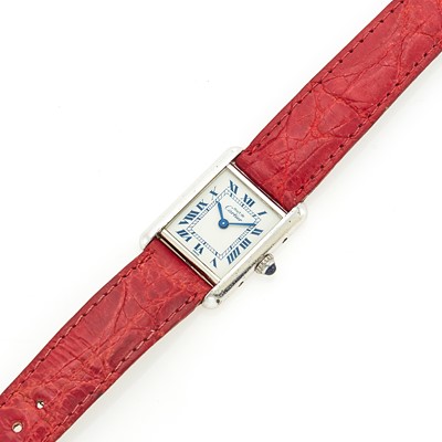 Lot 1178 - Must de Cartier Silver 'Tank' Wristwatch, Paris