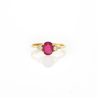 Lot 1077 - Gold, Ruby and Diamond Ring
