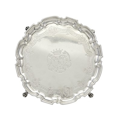 Lot 156 - George II Sterling Silver Waiter from the Earl of Warrington Service