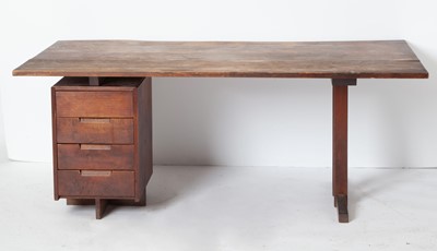 Lot 230 - George Nakashima Walnut Single Pedestal Desk