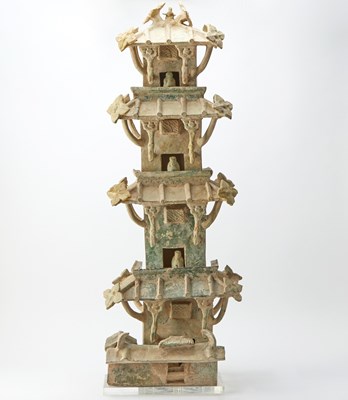 Lot 727 - A Chinese Pottery Model of a Watchtower