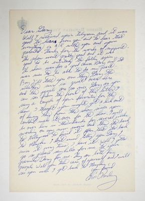 Lot 537 - An extremely rare 1961 concert set list and autograph letter from The King