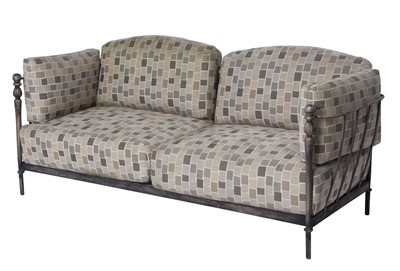 Lot 269 - Michael Taylor Bronzed Aluminum and Upholstered "Montecito" Sofa