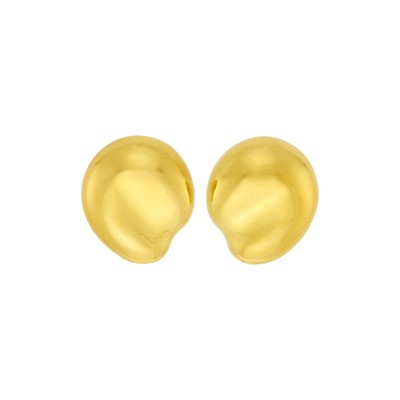 Lot 1 - Tiffany & Co., Elsa Peretti Pair of Gold 'Thumbprint' Earclips