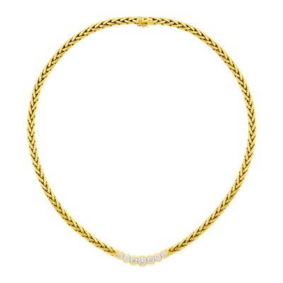 Lot 23 - Gold and Diamond Necklace
