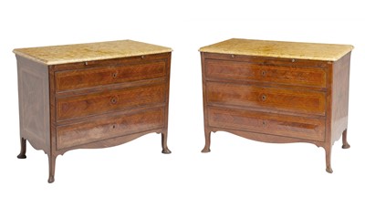 Lot 496 - Pair of Italian Neoclassical Parquetry Commodes