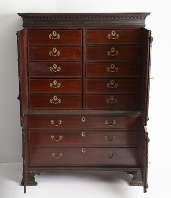 Lot 718 - George III Style 'Gothick' Mahogany Clothes Press