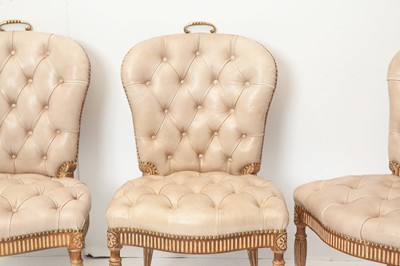 Lot 375 - Set of Twelve George III Style Leather-Upholstered Dining Chairs