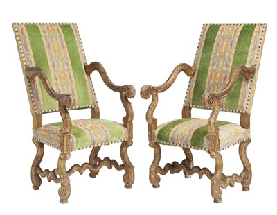 Lot 212 - Pair of Louis XIV Giltwood Armchairs