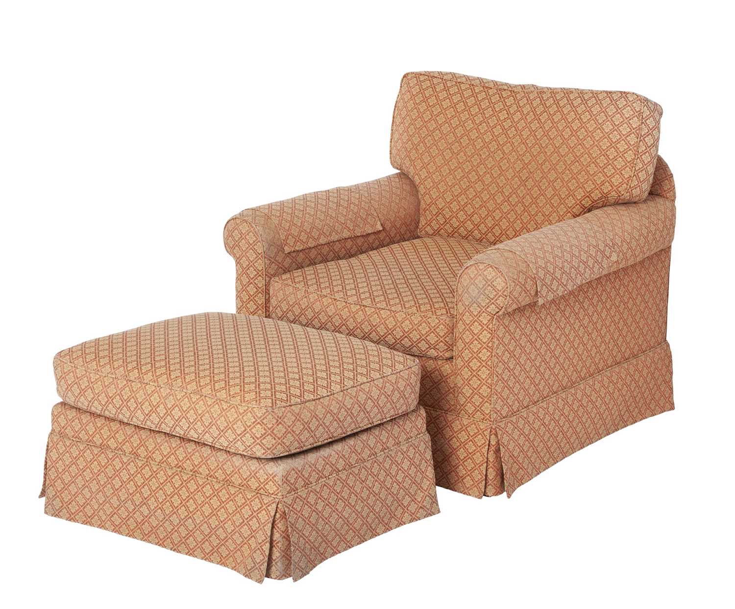 Lot 189 - Upholstered Club Chair & Matching Ottoman
