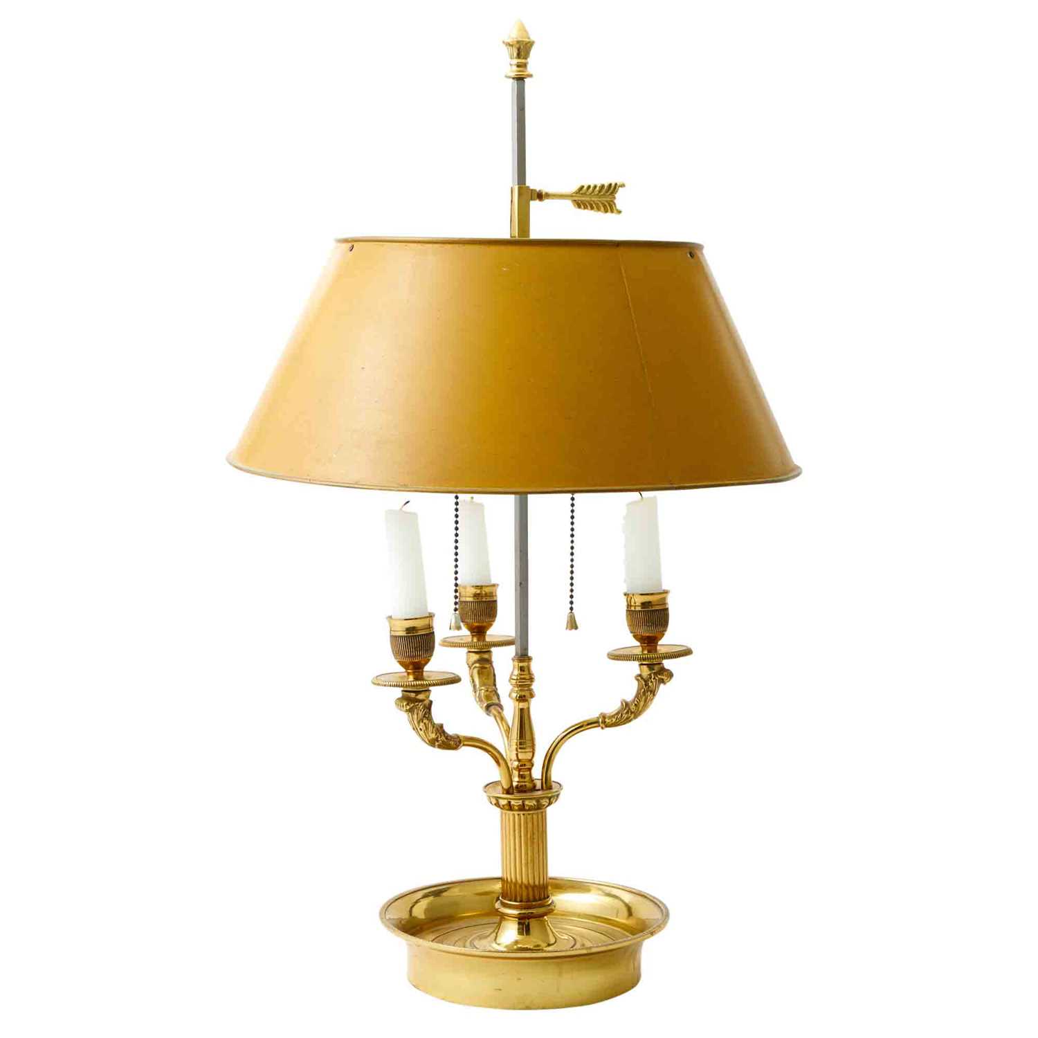 Lot 243 - Empire Style Brass Bouillotte Lamp
