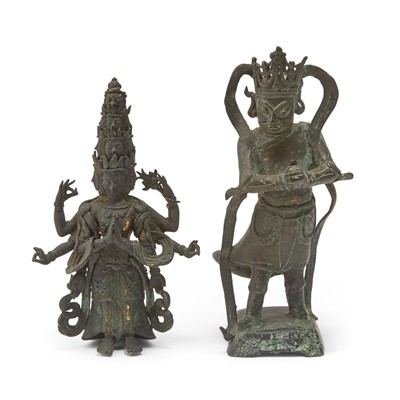 Lot 536 - Two Chinese Buddhist Bronze Figures