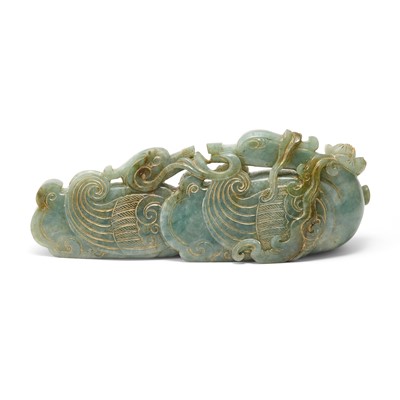 Lot 505 - A Chinese Jadeite Carving of Mandarin Duck