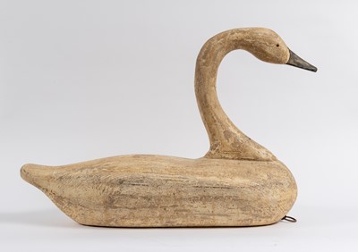 Lot 1073 - Painted and Carved Wood Swan Decoy
