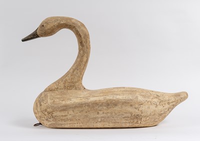 Lot 1073 - Painted and Carved Wood Swan Decoy