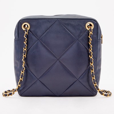 Lot 1177 - Chanel Vintage Navy Quilted Lambskin Bag