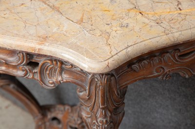 Lot 300 - Pair of Louis XV Style Marble Top Consoles