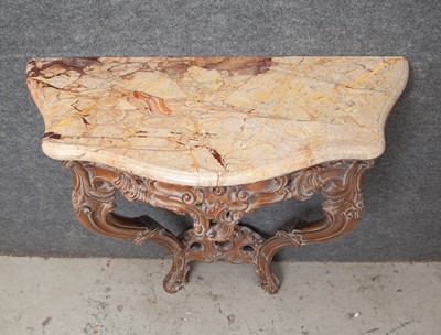 Lot 300 - Pair of Louis XV Style Marble Top Consoles