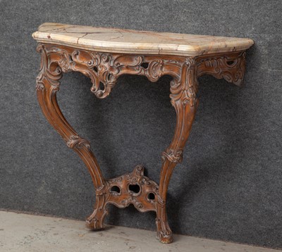 Lot 300 - Pair of Louis XV Style Marble Top Consoles