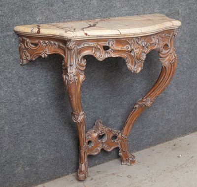 Lot 300 - Pair of Louis XV Style Marble Top Consoles