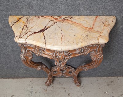 Lot 300 - Pair of Louis XV Style Marble Top Consoles