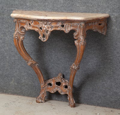 Lot 300 - Pair of Louis XV Style Marble Top Consoles