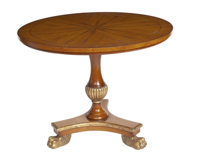 Lot 302 - French Empire Style Fruitwood and Parcel Gilt Circular Table