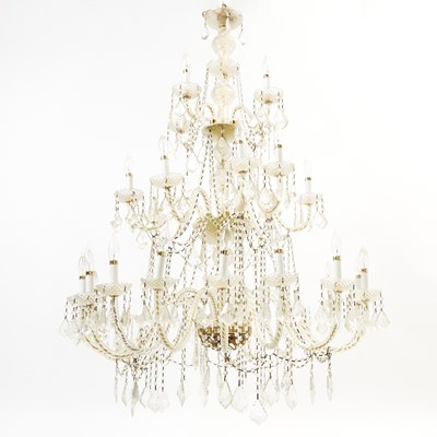 Lot 714 - George III Style Cut-Glass Twenty-Eight Light Chandelier