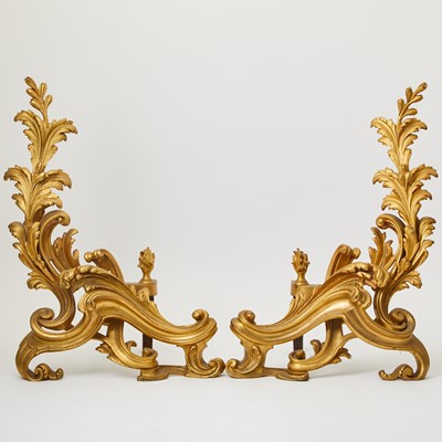 Lot 310 - Pair of Louis XV Style Gilt Bronze Chenets