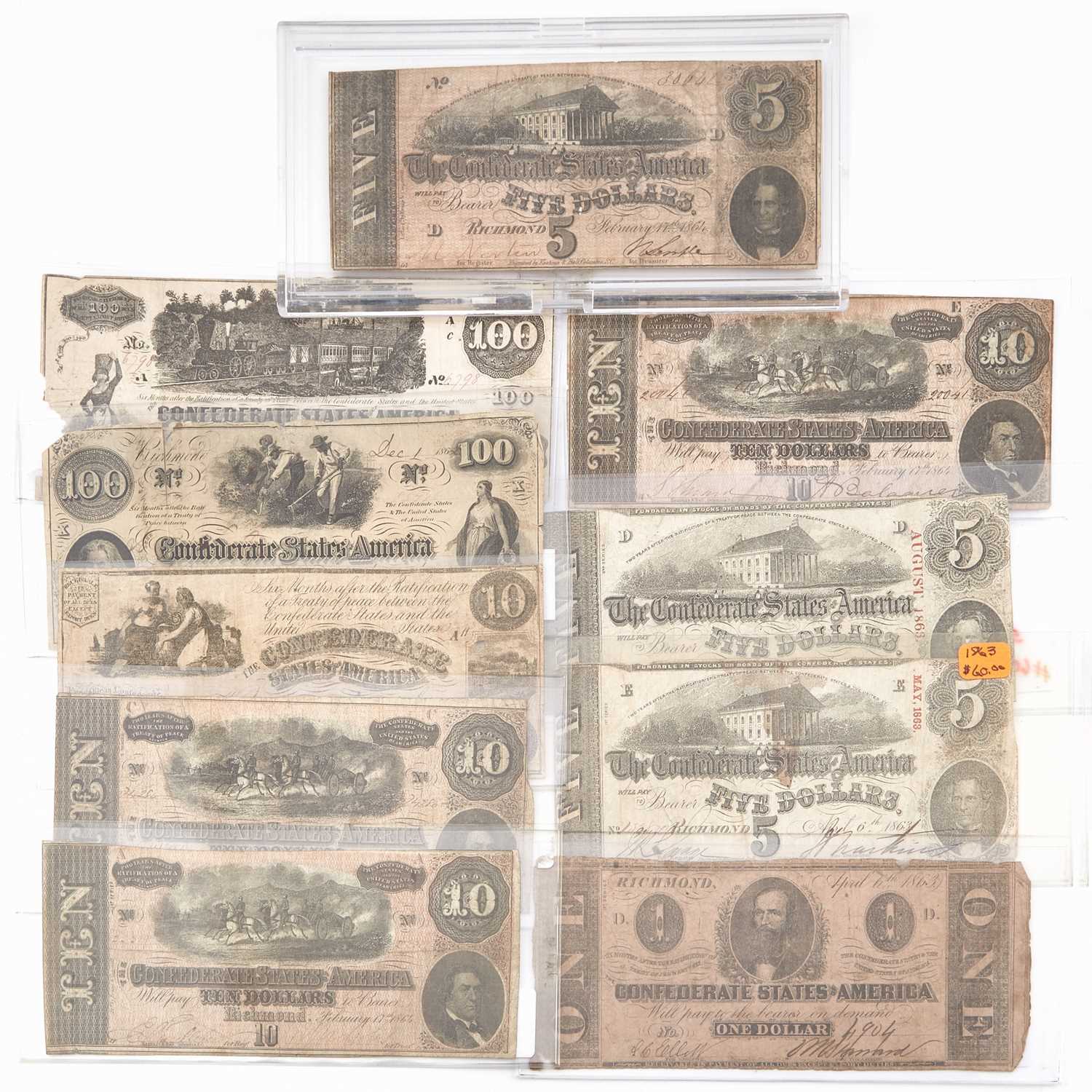 Lot 1050 - Confederate Bank Note Group