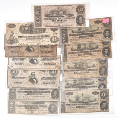 Lot 1050 - Confederate Bank Note Group