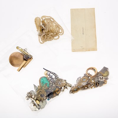 Lot 2029 - Group of Platinum, Gold, Sterling Silver and Metal Jewelry and Costume Jewelry