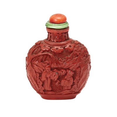 Lot 414 - A Chinese Cinnabar Lacquer Snuff Bottle