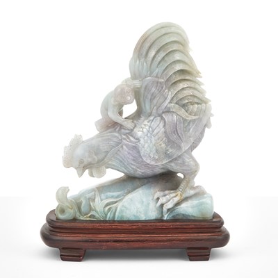 Lot 61 - A Chinese Lavender Jadeite Carving