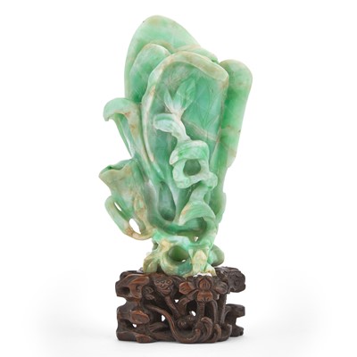 Lot 506 - A Chinese Jadeite Carving of Vase