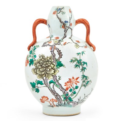 Lot 655 - A Chinese Enameled Porcelain Moon Flask