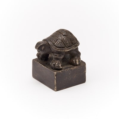 Lot 543 - A Chinese Bronze Figural Seal
