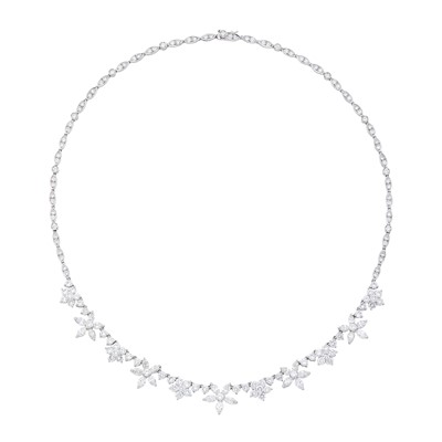 Lot 134 - White Gold and Diamond Necklace