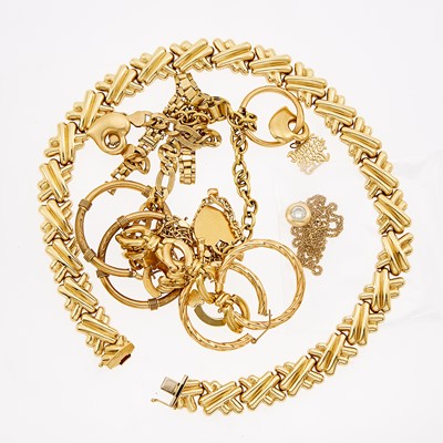 Lot 2043 - Group of Gold, Low Karat Gold and Metal Jewelry