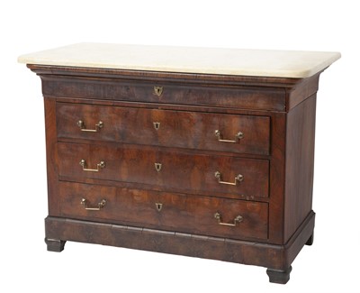 Lot 315 - French Marble Top Mahogany Chest of Drawers