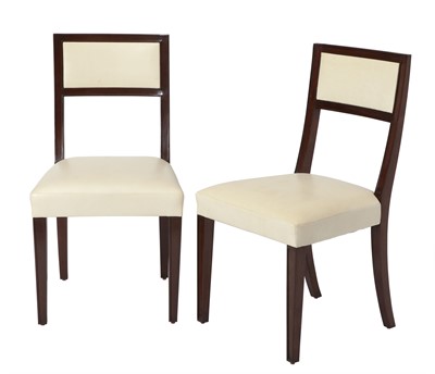 Lot 257 - Set of Twelve Dessin Fournir Upholstered Dark Stained Wood Dining Chairs